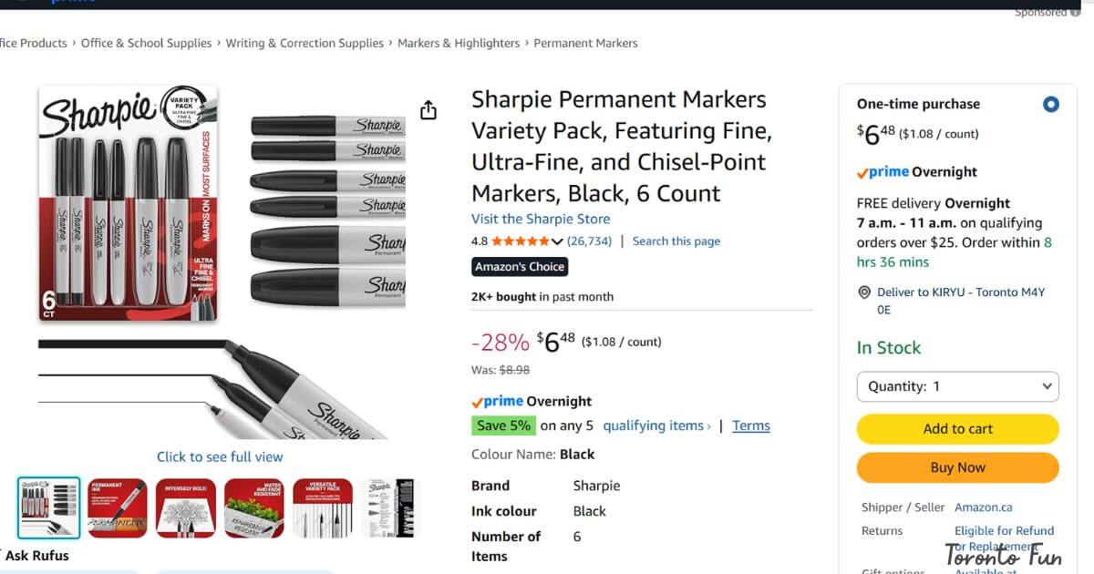 カナダの油性ペン